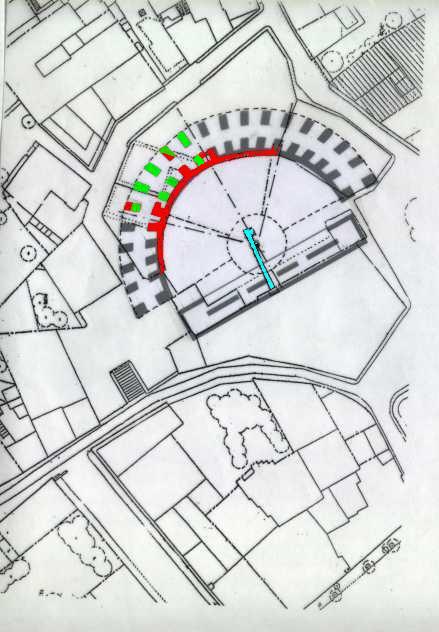 Un posible esquema estructural del edificio teatral.