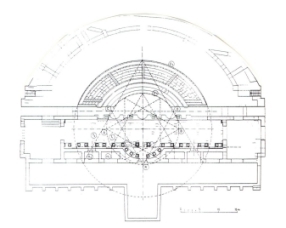 Diagrama de Vitrubio sobre el teatro de Seg&oacute;briga.